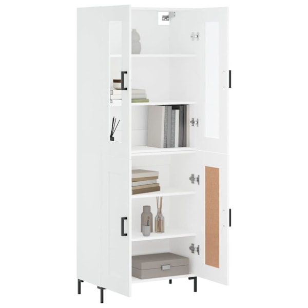 vidaXL Högskåp vit 69,5x34x180 cm konstruerat trä Vit