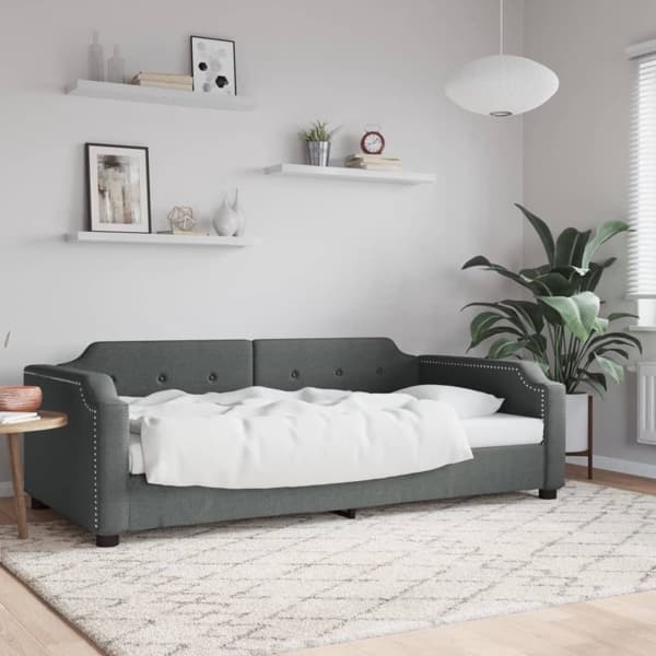 vidaXL Dagbädd mörkgrå 90x200 cm tyg Grå