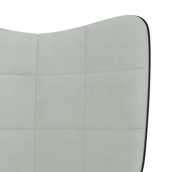 vidaXL Gungstol ljusgrå sammet och PVC grå