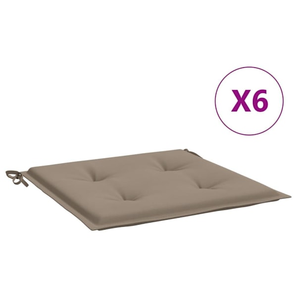 vidaXL Stolsdynor 6 st taupe 40x40x3 cm oxfordtyg Taupe