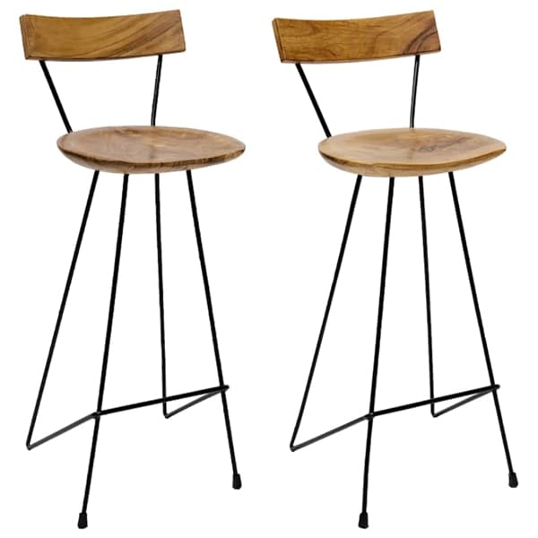 vidaXL Barstolar 2 st massiv teak Brun