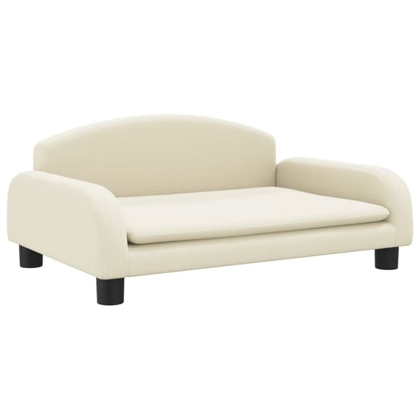 vidaXL Barnsoffa gräddvit 70x45x30 cm konstläder Kräm