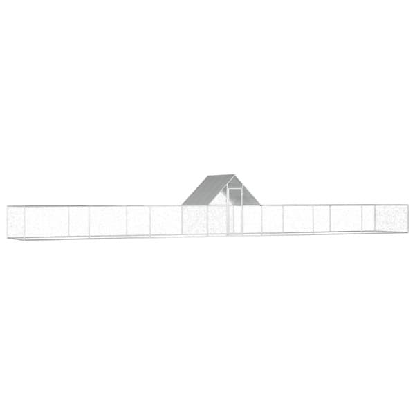 vidaXL Hönsbur 14x2x2 m galvaniserat stål Silver