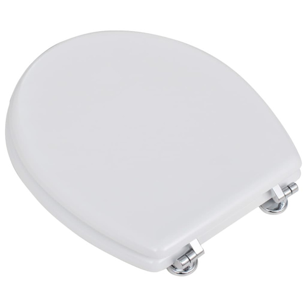 vidaXL Toalettsits med hårt lock MDF vit Vit