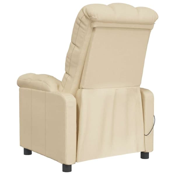vidaXL Massagefåtölj gräddvit tyg Creme