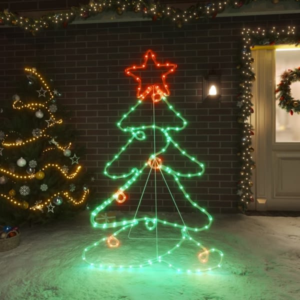 vidaXL Juldekoration julgran med 144 LEDs 88x56 cm