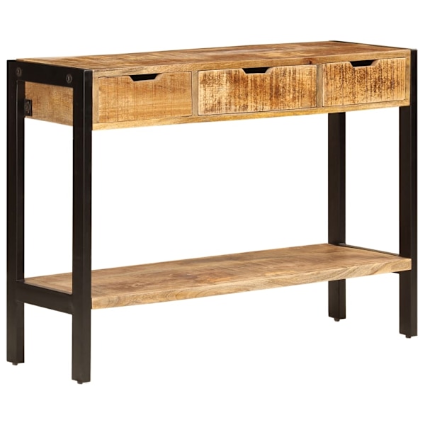 vidaXL Skänk med 3 lådor 110x35x75 cm massivt mangoträ Brun