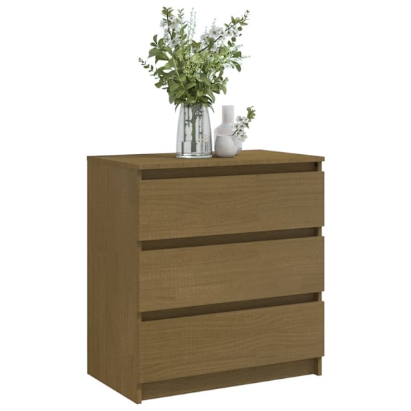 vidaXL Sängbord honungsbrun 60x36x64 cm massiv furu Brun