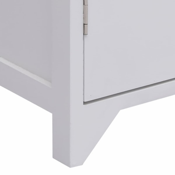 vidaXL Badrumsskåp vit 46x24x116 cm paulownia Vit