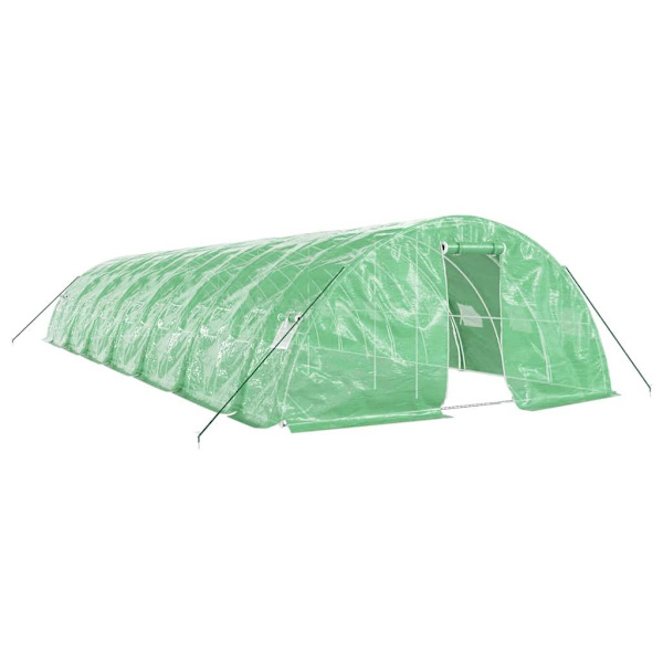 vidaXL Växthus med stålram grön 70 m² 14x5x2,3 m Grön