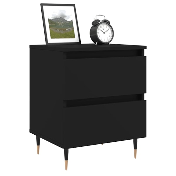 vidaXL Sängbord 2 st svart 40x35x50 cm konstruerat trä Svart