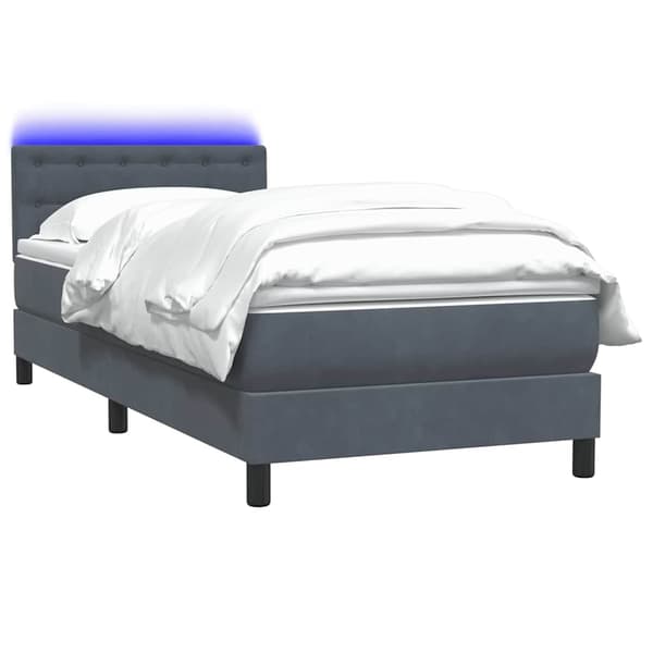 vidaXL Ramsäng med madrass mörkgrå 80x210 cm sammet Grå