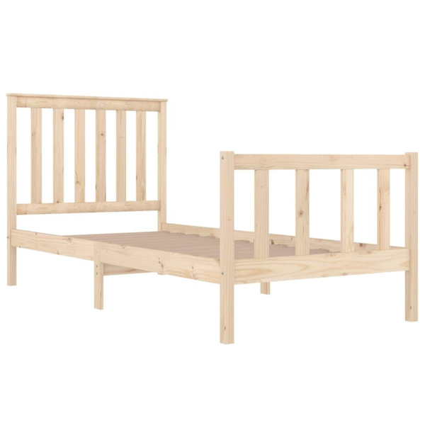 vidaXL Sängram massivt trä 75x190 cm Brun