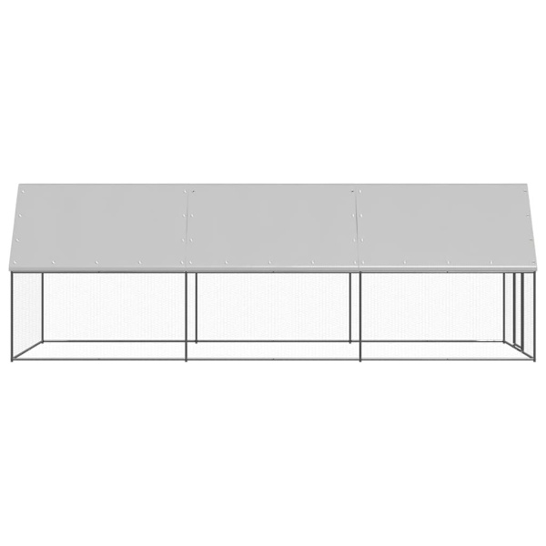 vidaXL Hönsbur för utomhusbruk 2x6x2 m galvaniserat stål Silver