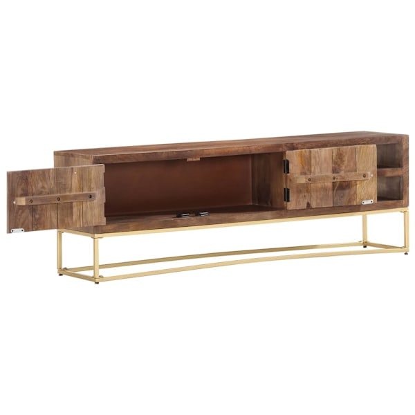 vidaXL TV-bänk 138x30x46 cm massivt mangoträ Brun