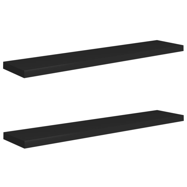 vidaXL Svävande vägghyllor 2 st svart 120x23,5x3,8 cm MDF Svart