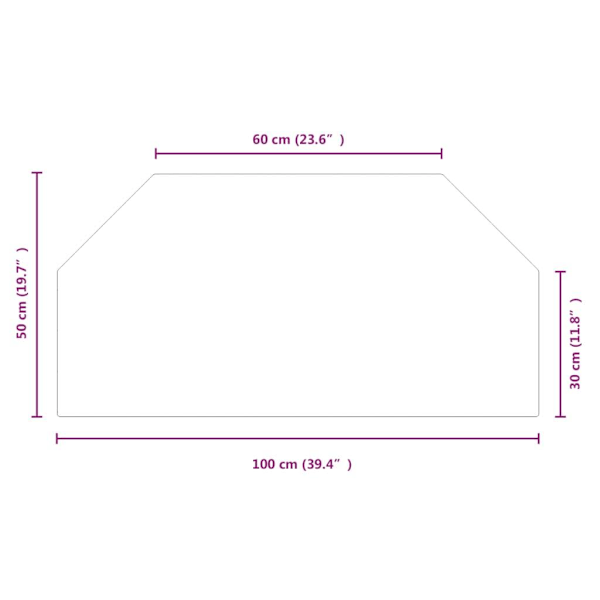 vidaXL Glasskiva för öppen spis sexkantig 100x50 cm