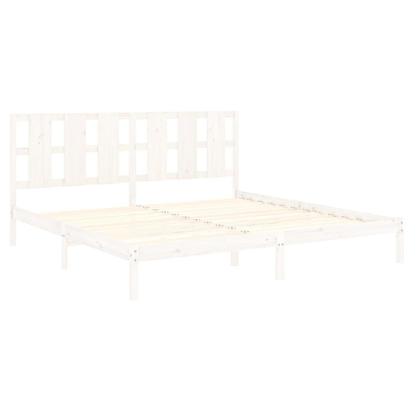 vidaXL Sängram vit massiv furu 200x200 cm Vit