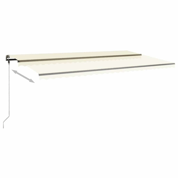 vidaXL Markis manuellt infällbar med LED 600x300 cm gräddvit Creme