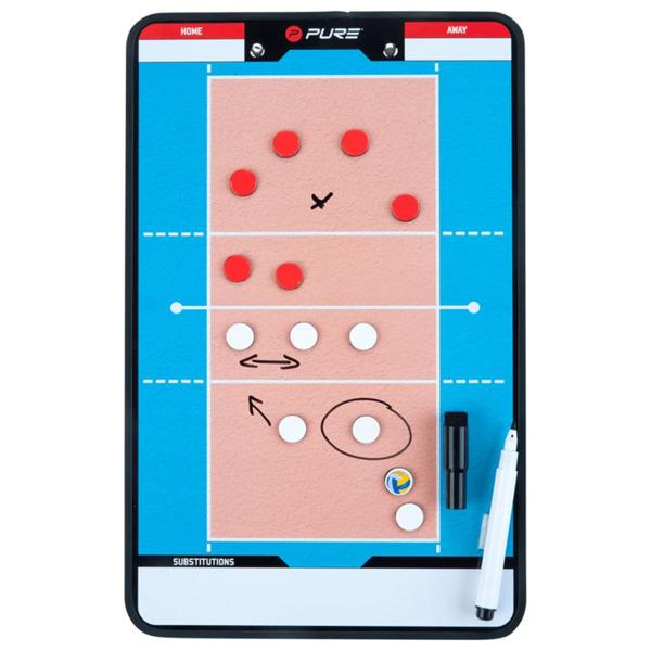 Pure2Improve Dubbelsidig taktikplatta volleyboll 35x22 cm P2I100 multifärg