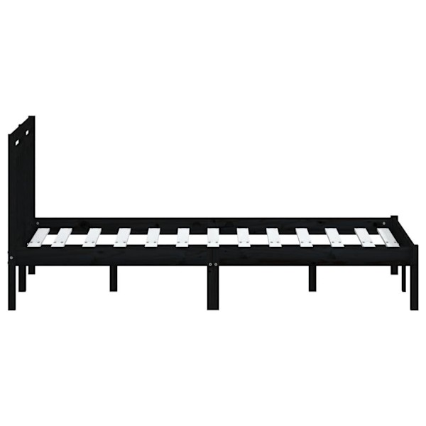 vidaXL Sängram massiv furu 120x190 cm svart Svart