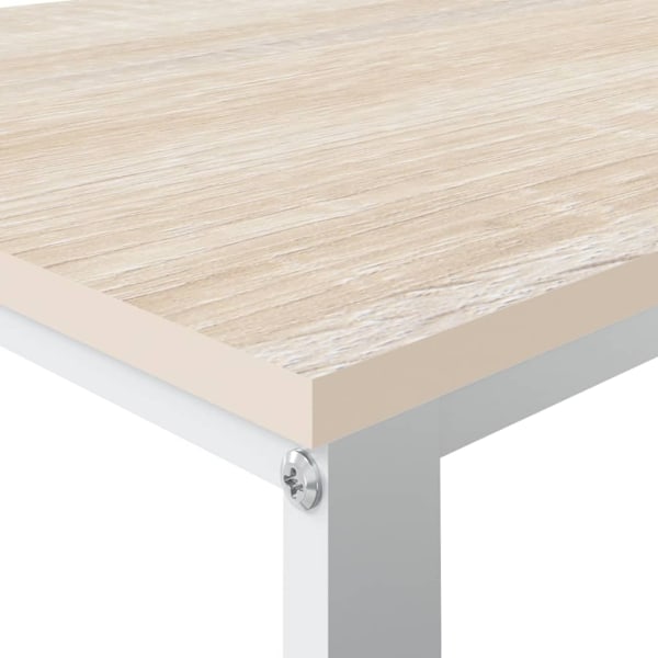 vidaXL Datorbord vit och ek 110x60x73 cm spånskiva Brun