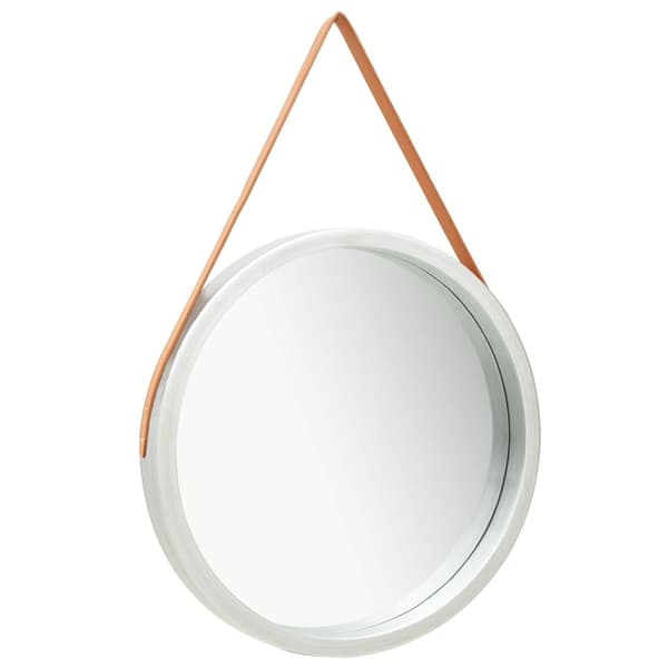 vidaXL Väggspegel med rem 60 cm silver Silver