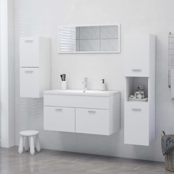 vidaXL Badrumsskåp vit 30x30x80 cm konstruerat trä Vit