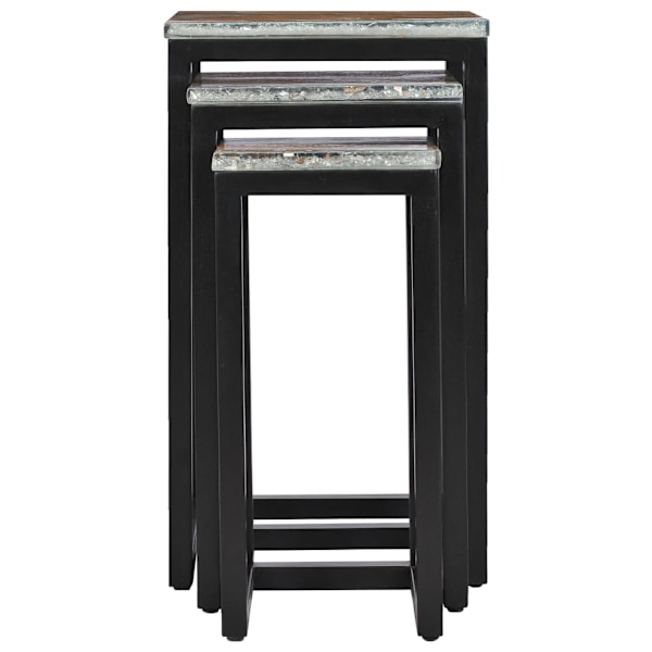 vidaXL Satsbord 3 st massiv teak och polyresin Brun