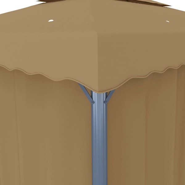 vidaXL Paviljong med draperi 4x3 m taupe aluminium Taupe