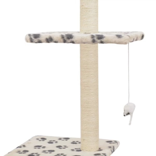 vidaXL Katt klösträd med sisalpelare 260 cm tassavtryck beige Beige