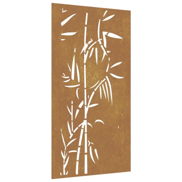 vidaXL Väggdekoration 105x55 cm rosttrögt stål bambudesign Brun