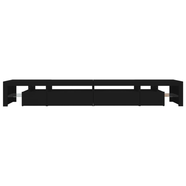 vidaXL Tv-bänk med LED-belysning svart 290x36,5x40 cm Svart