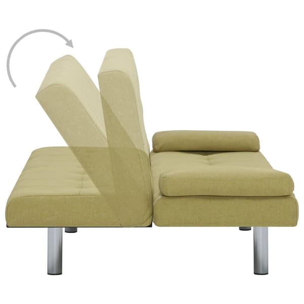 vidaXL Bäddsoffa med två kuddar grön polyester Grön