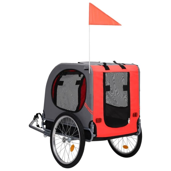 vidaXL Cykelvagn för djur röd och svart Svart