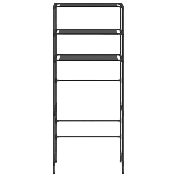 vidaXL Hylla för tvättmaskin med 3 hyllplan svart 69x28x169 cm Svart
