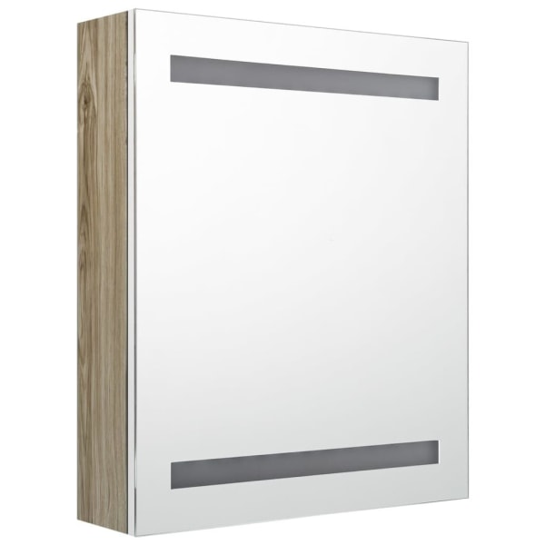 vidaXL Badrumsspegel LED ek 50x14x60 cm Brun