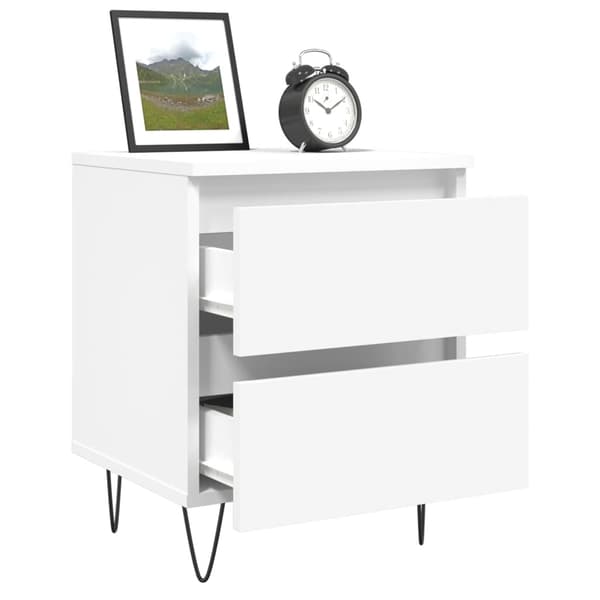 vidaXL Sängbord vit 40x35x50 cm konstruerat trä Vit