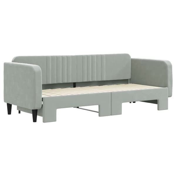 vidaXL Dagbädd utdragbar ljusgrå 80x200 cm sammet Grå
