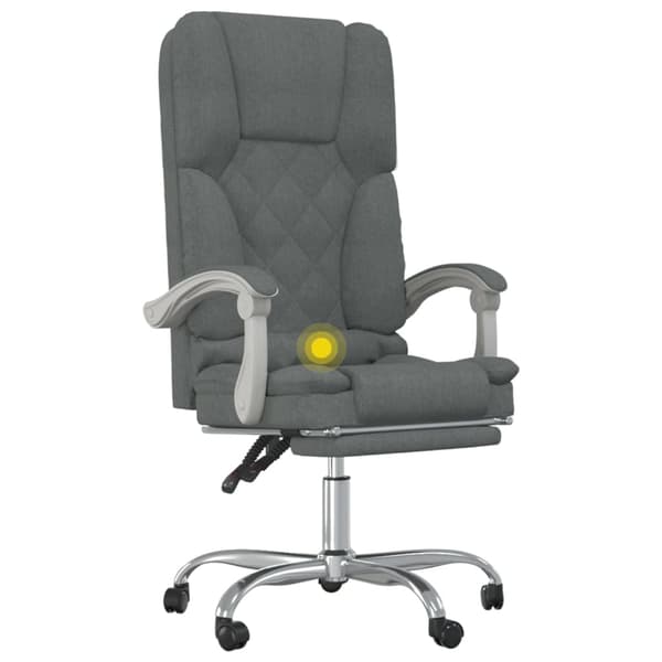 vidaXL Kontorsstol med massage mörkgrå tyg Grå