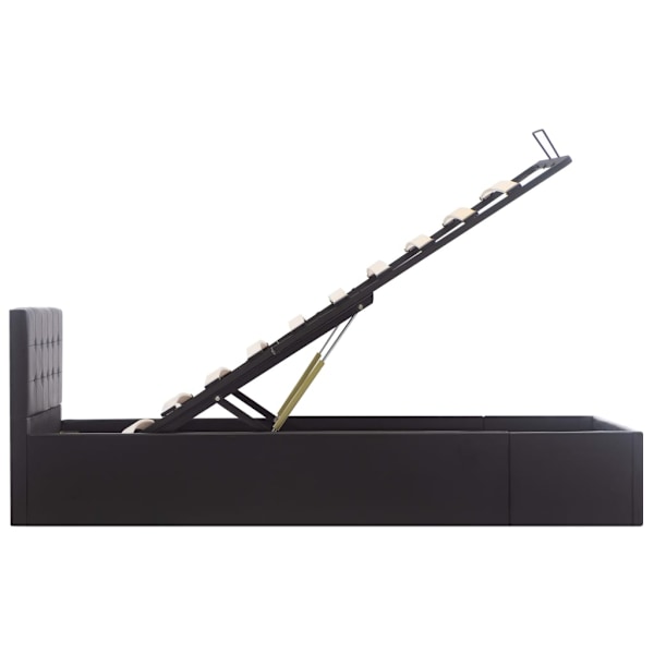 vidaXL Sängram hydraulisk förvaring svart konstläder 100x200 cm Svart