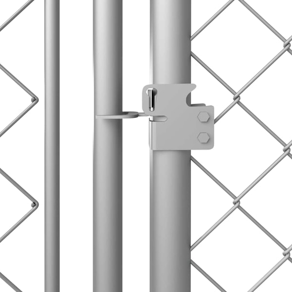 vidaXL Hundgård med tak för utomhusbruk 7,6x3,8x2,3 m Silver