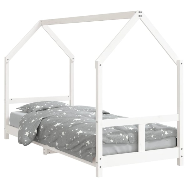 vidaXL Sängram för barnsäng vit 80x200 cm massiv furu Vit