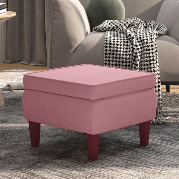vidaXL Pall med träben rosa sammet Rosa