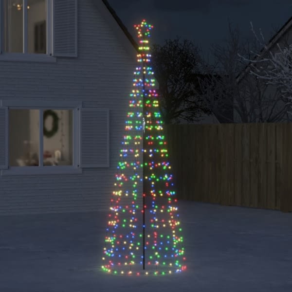 vidaXL Julgransbelysning med markspett 570 LEDs färgglad 300 cm Multicolour