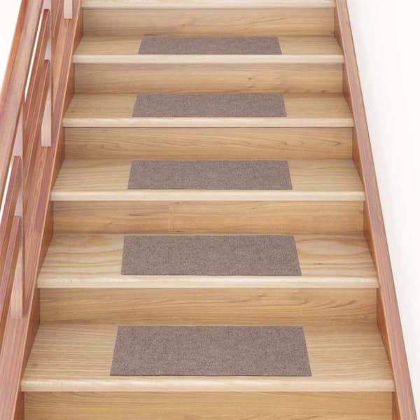 vidaXL Trappmattor självhäftande 15 st 60x25 cm ljusbruna rektangulära Brun