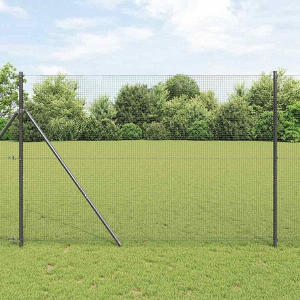 vidaXL Utomhus Svetsat Trådstängsel Markfäste 50 x 1,4 m Grå Mesh Grå