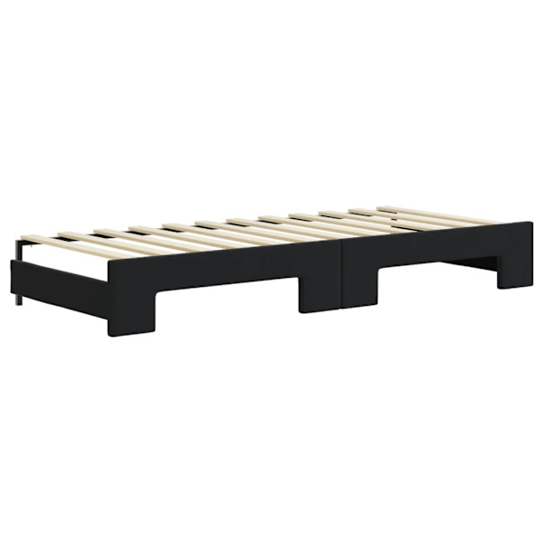 vidaXL Dagbädd utdragbar med lådor svart 80x200 cm sammet Svart