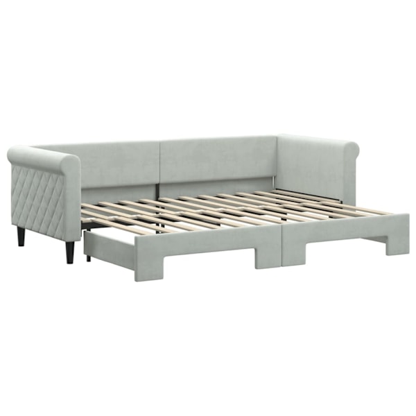 vidaXL Dagbädd utdragbar ljusgrå 80x200 cm sammet Grå