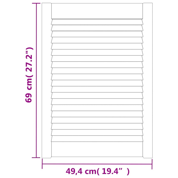 vidaXL Skåpluckor lamelldesign 2 st vit 69x49,4 cm massiv furu Vit